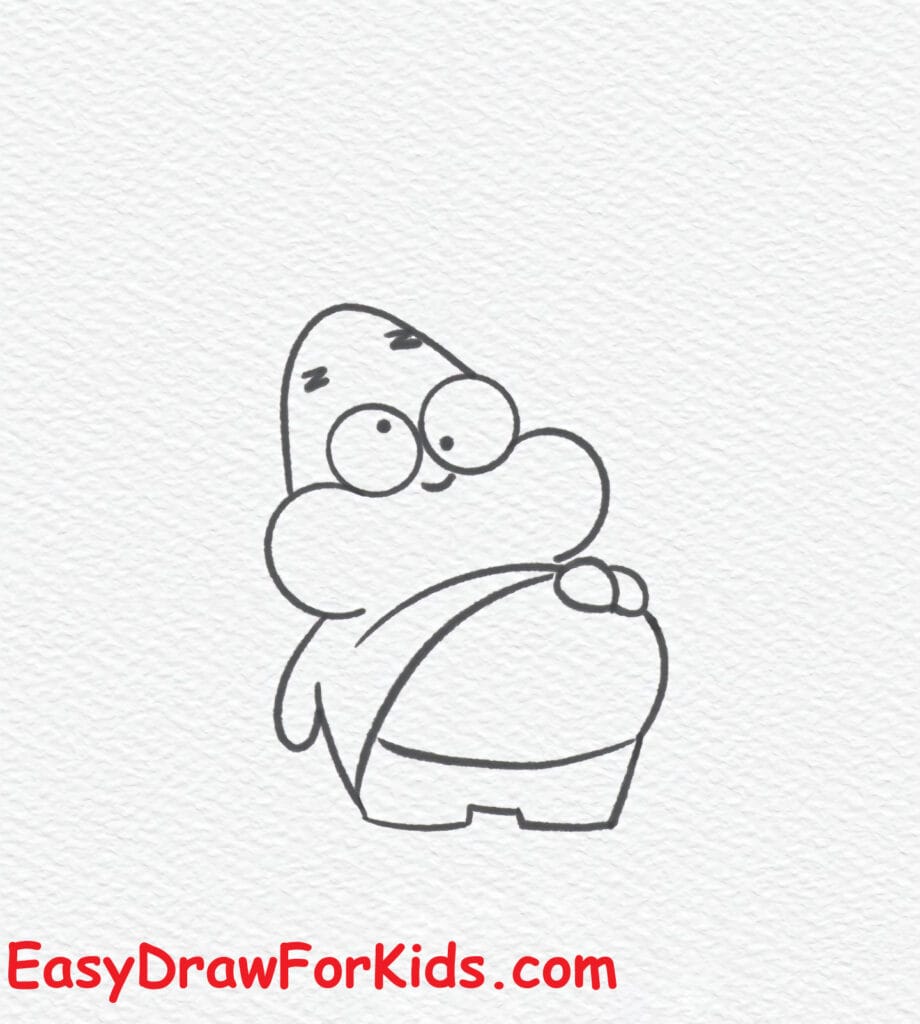 cute patrick star drawing step 6