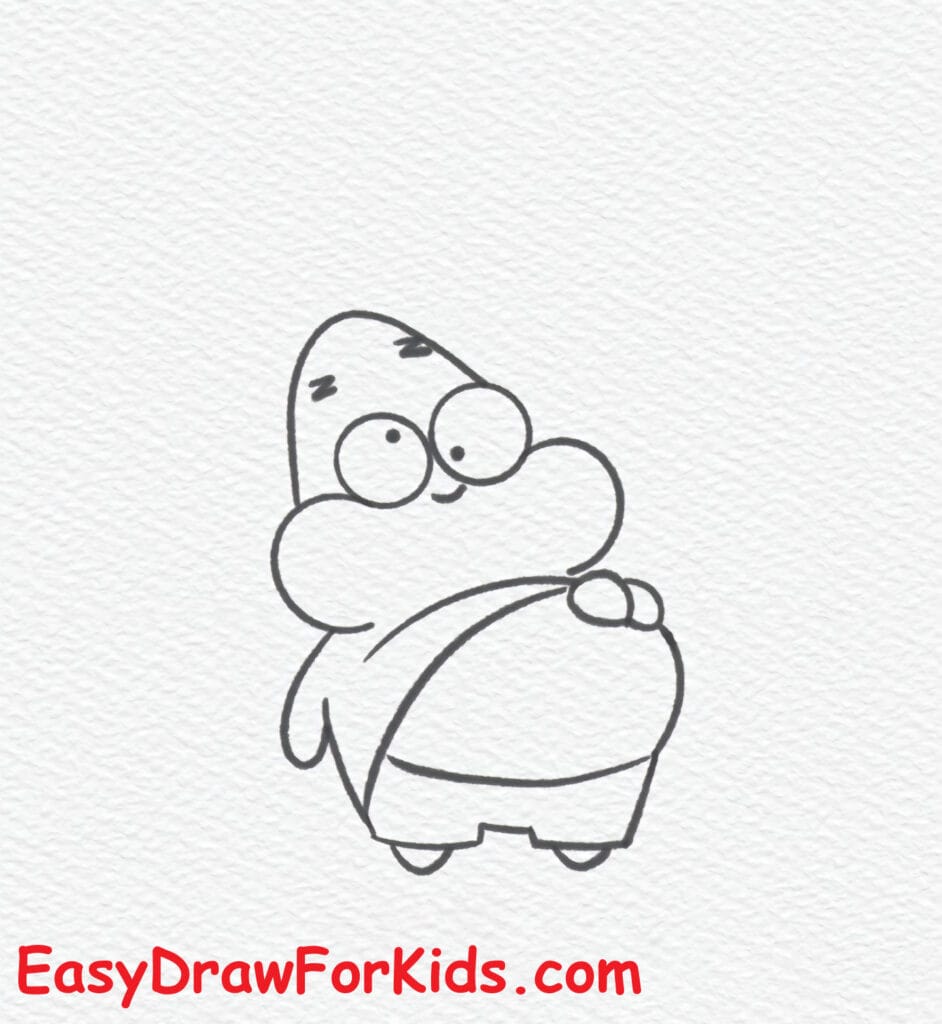cute patrick star drawing step 7