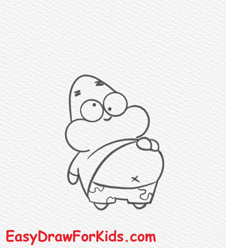 cute patrick star drawing step 8