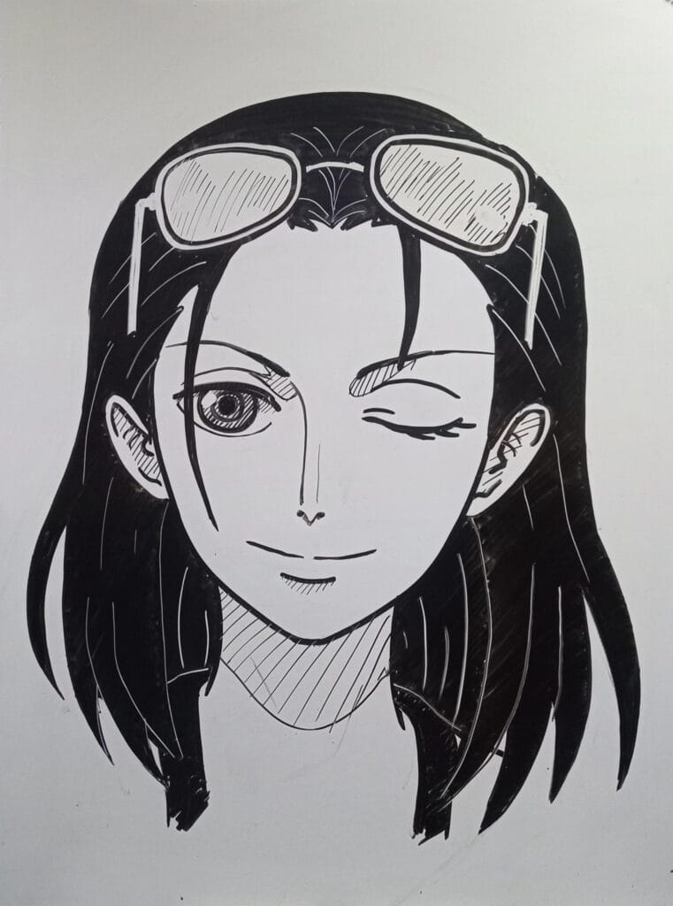 easy nico robin drawing step 10