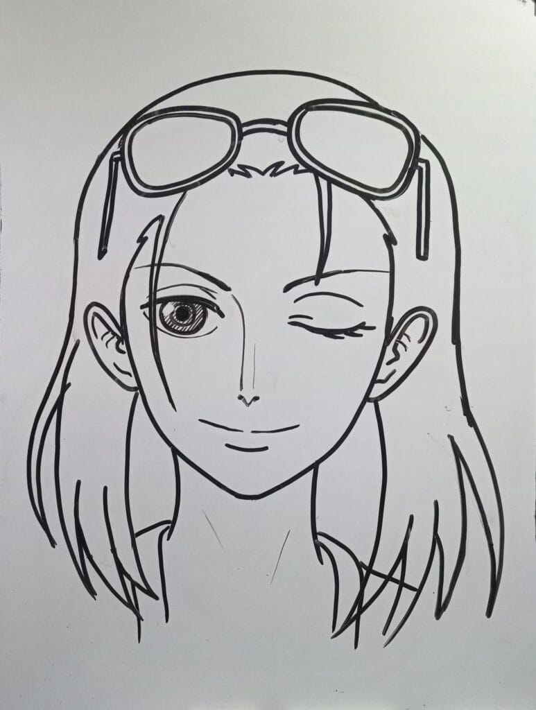 easy nico robin drawing step 9