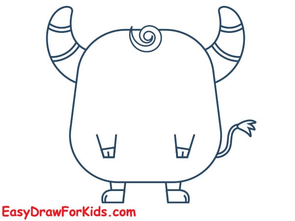 how to draw a baby buffalo step 4