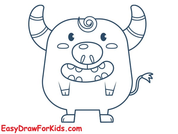 how to draw a baby buffalo step 5