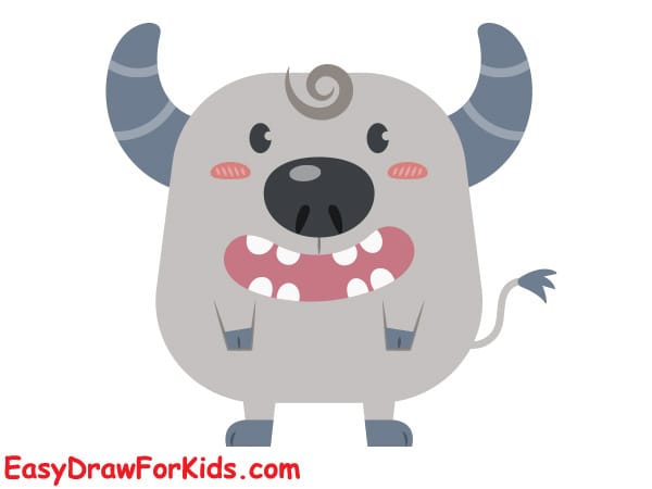 how to draw a baby buffalo step 6