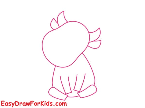how to draw a confused buffalo step 4