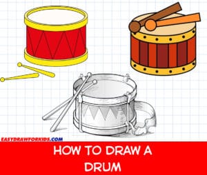 how to draw a drum
