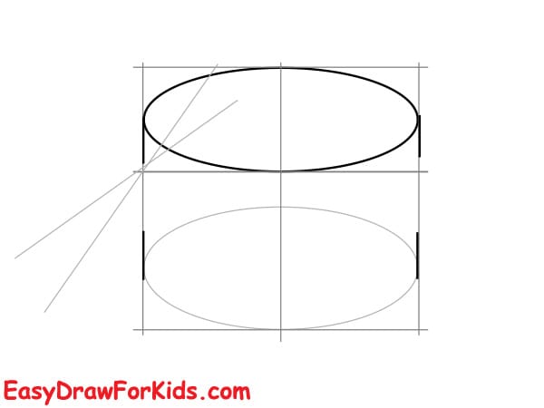 how to draw a drum realistic step 2
