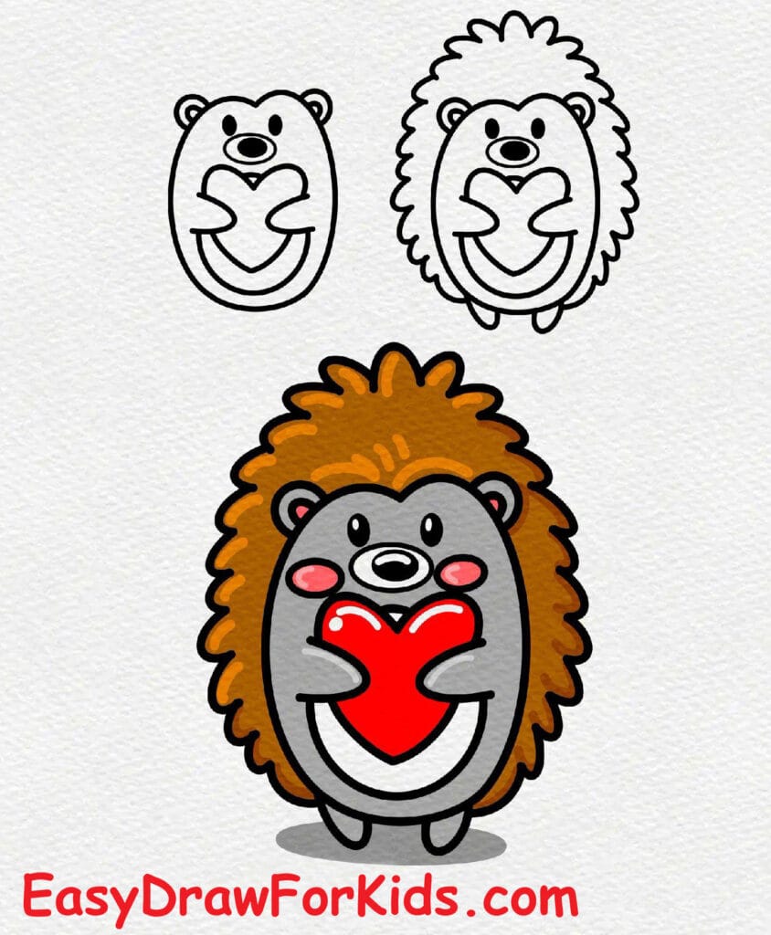 how to draw a hedgehog