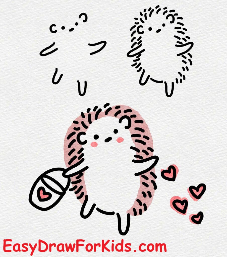 how to draw a hedgehog