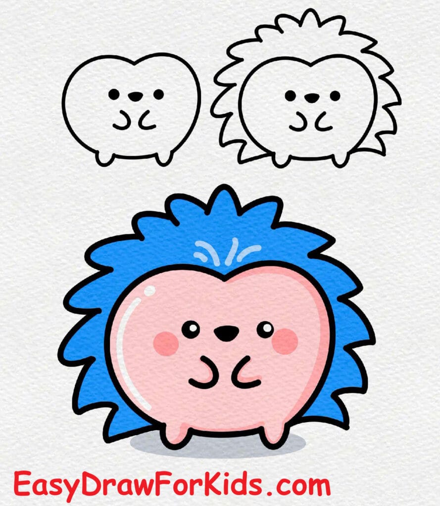 how to draw a hedgehog