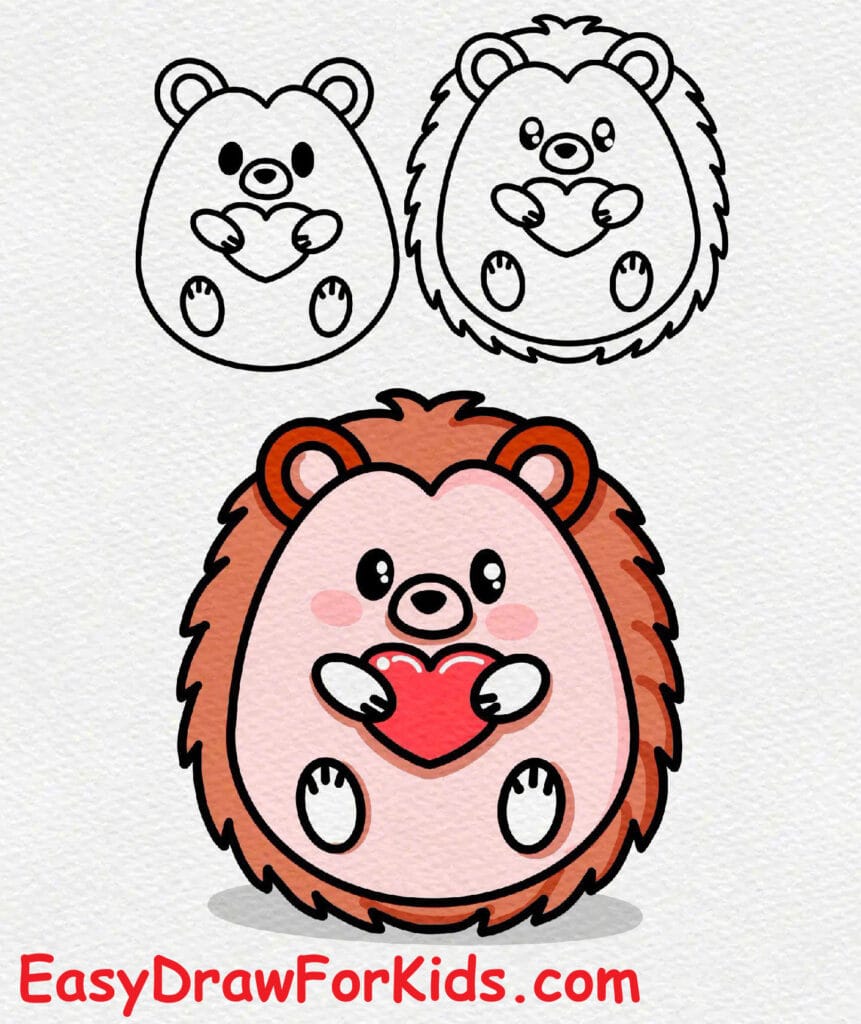 how to draw a hedgehog