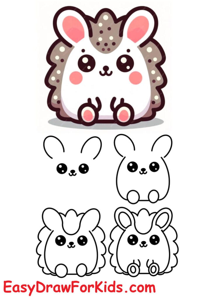 how to draw a hedgehog