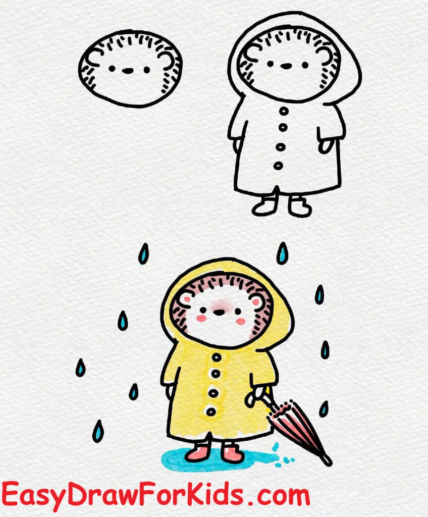 how to draw a hedgehog