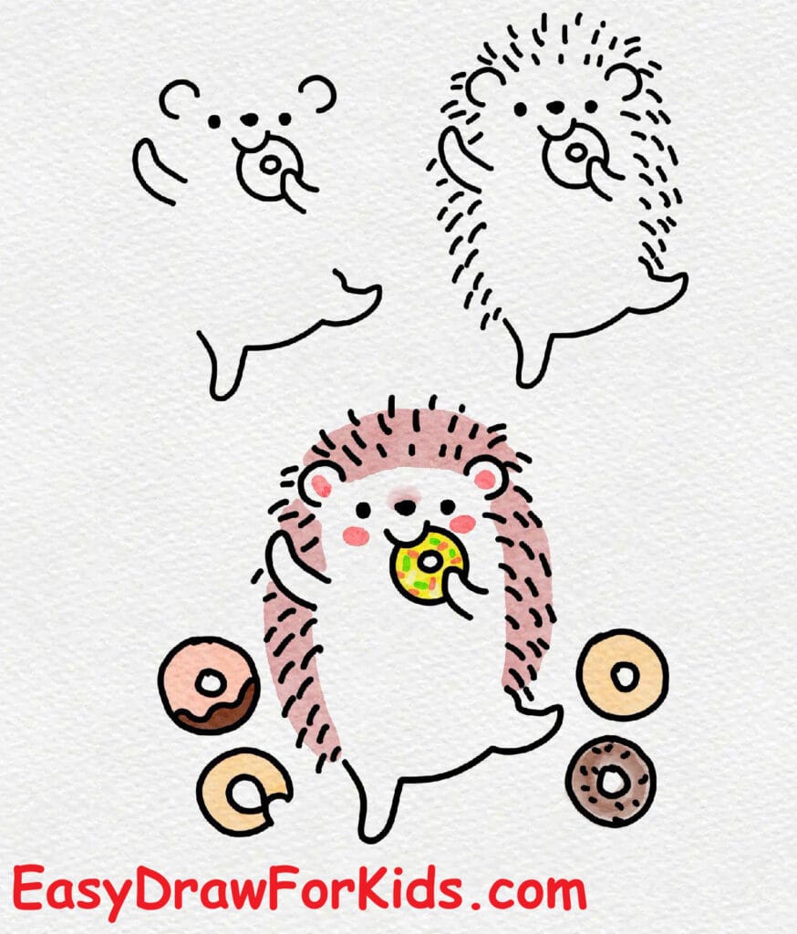 how to draw a hedgehog