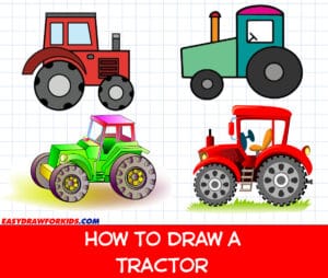 how to draw a tractor
