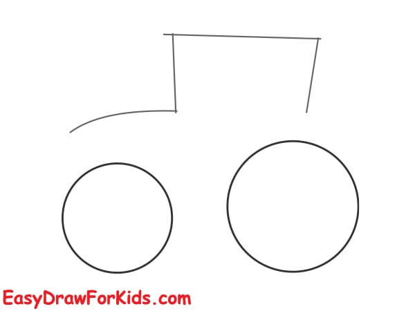 how to draw a tractor realistic step 1