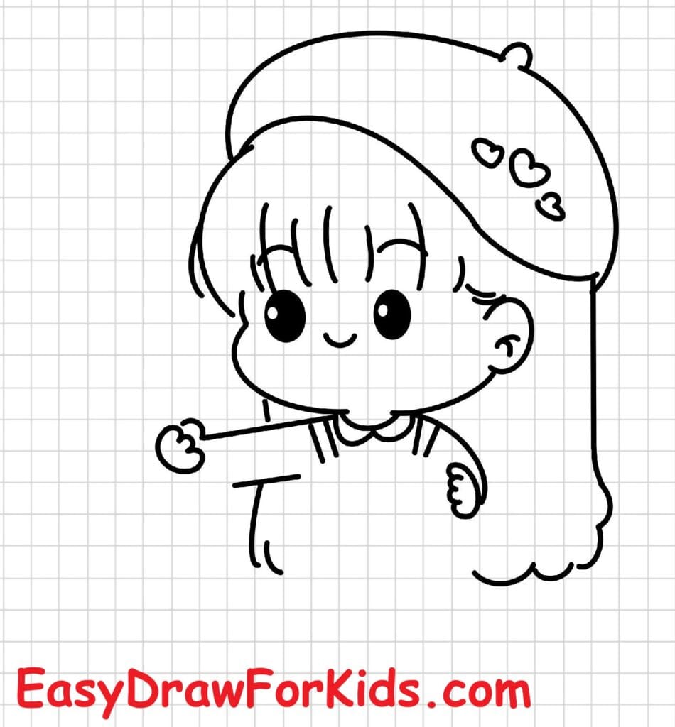 how to draw an artist girl step 4