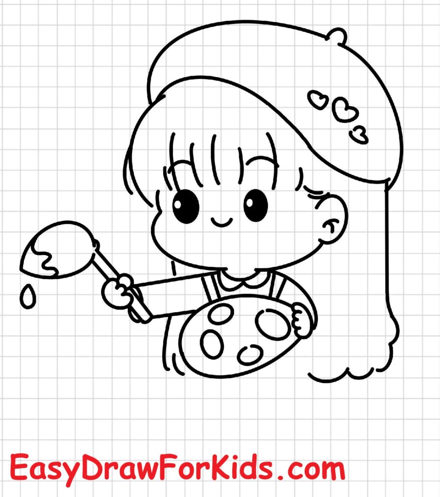 how to draw an artist girl step 5