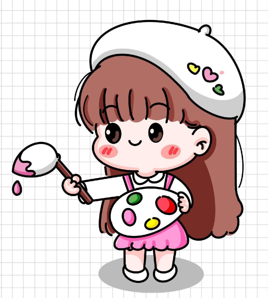 how to draw an artist girl step 8