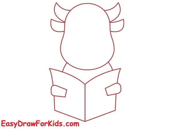 how to draw buffalo reading book step 4