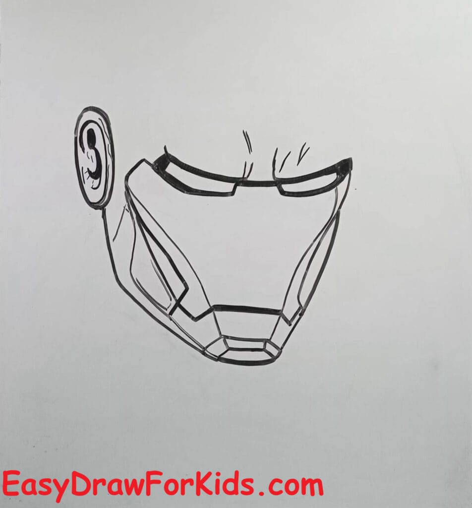 how to draw iron man face step 3
