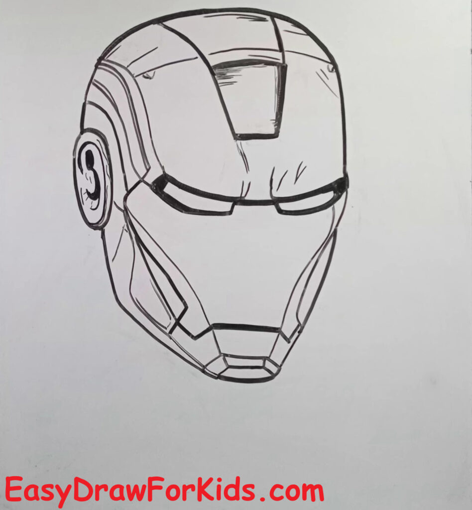 how to draw iron man face step 4