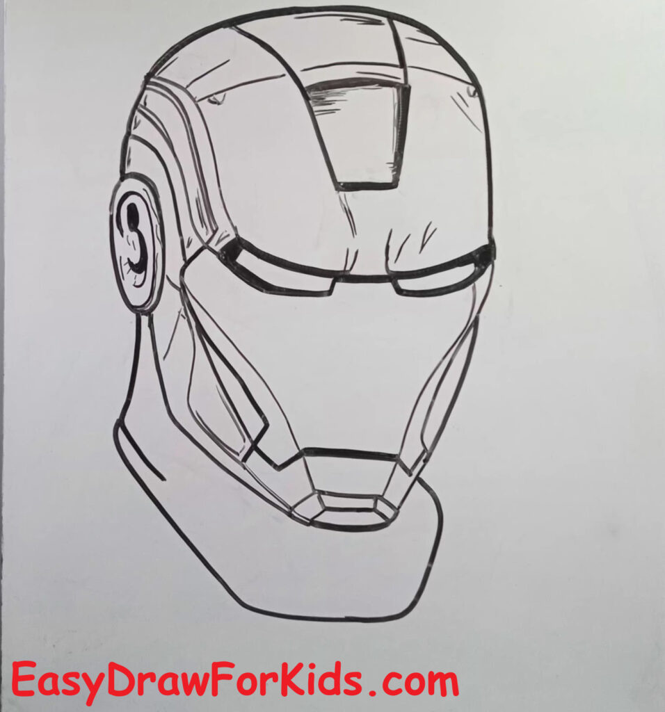 how to draw iron man face step 5