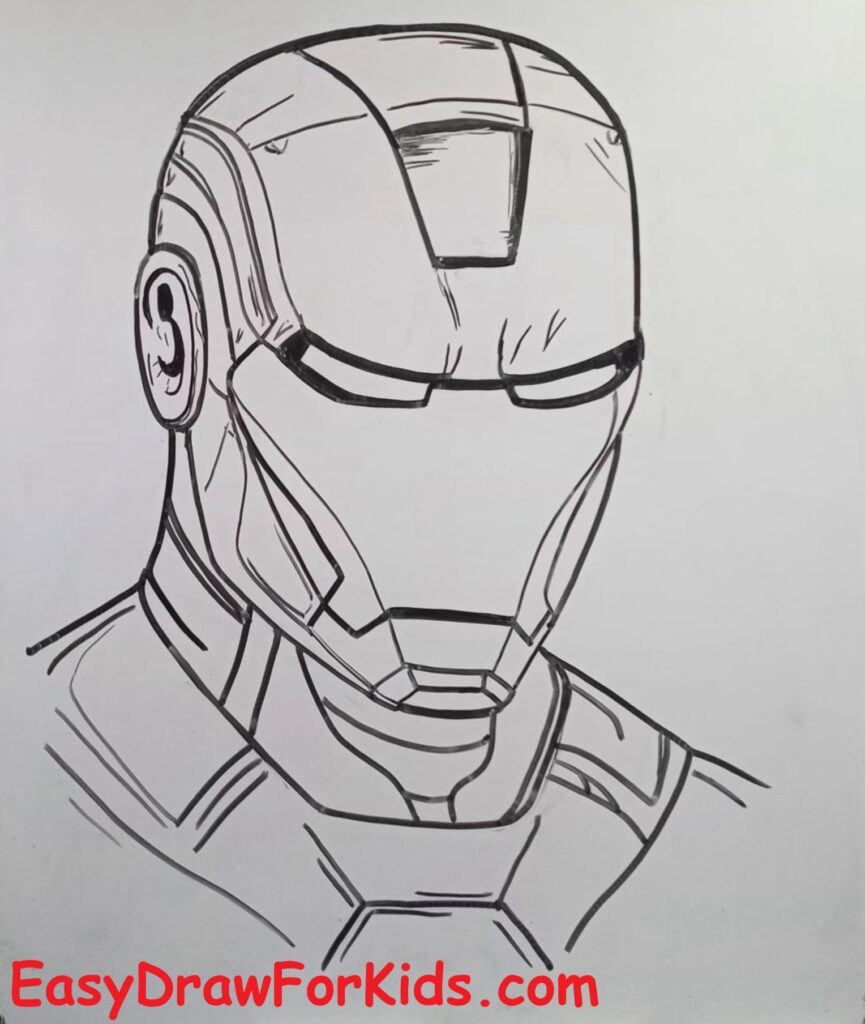 how to draw iron man face step 6