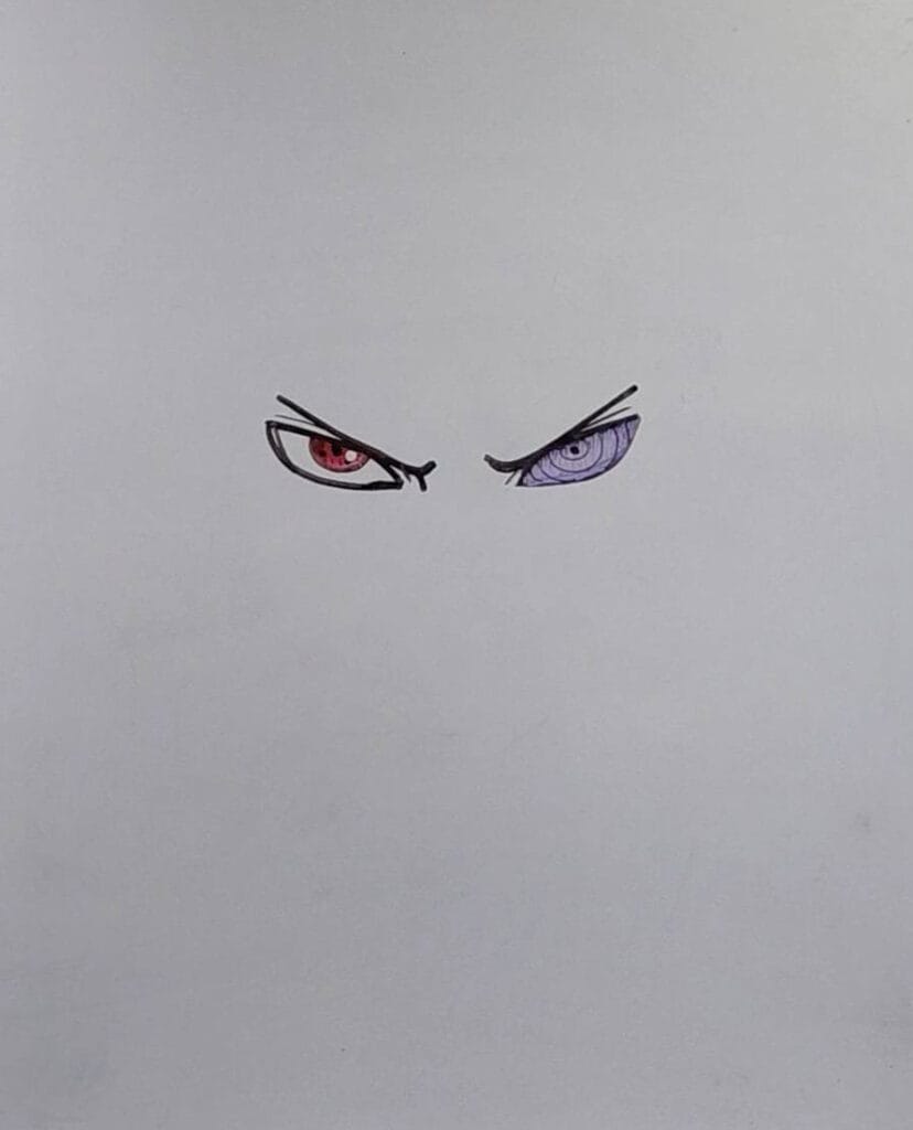 how to draw obito uchiha step 1