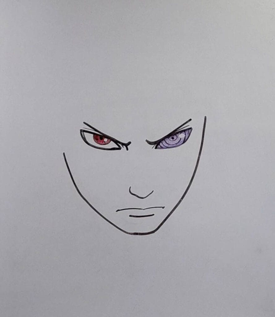 how to draw obito uchiha step 3
