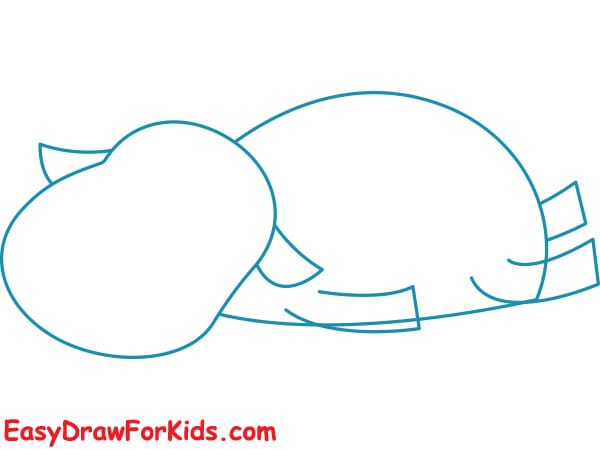 how to draw sleeping buffalo step 3