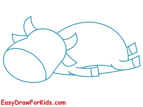 how to draw sleeping buffalo step 4