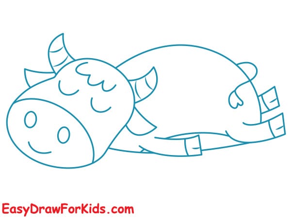 how to draw sleeping buffalo step 5