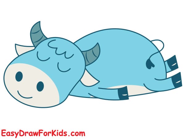 how to draw sleeping buffalo step 6
