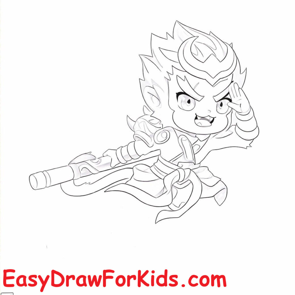 how to draw sun wukong step 10