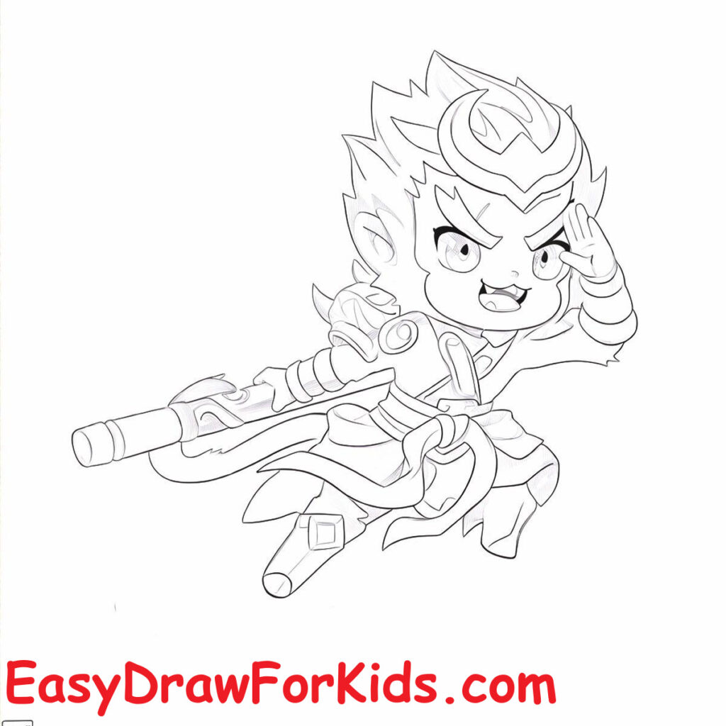 how to draw sun wukong step 11