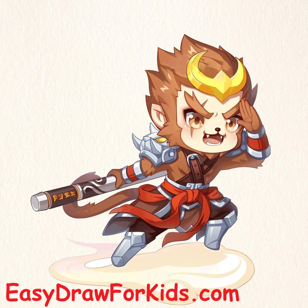 how to draw sun wukong step 13