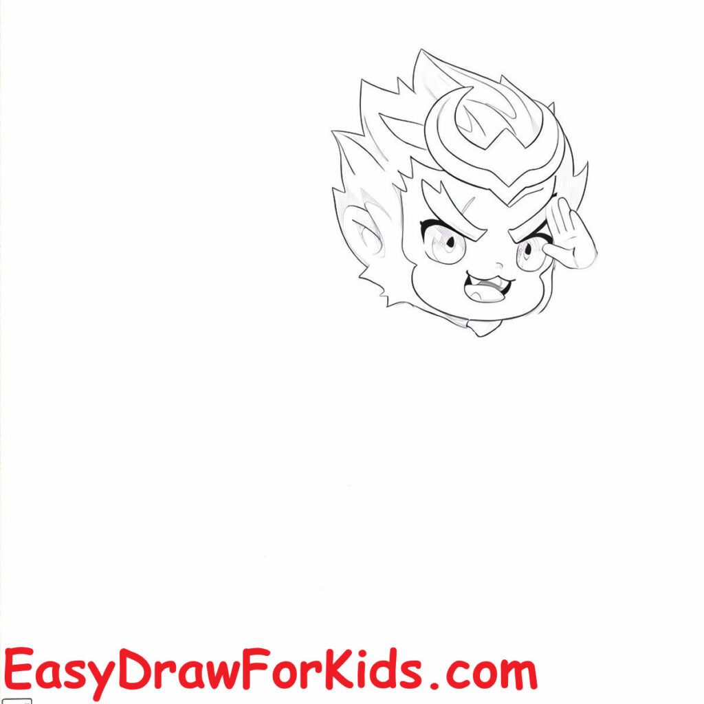 how to draw sun wukong step 3