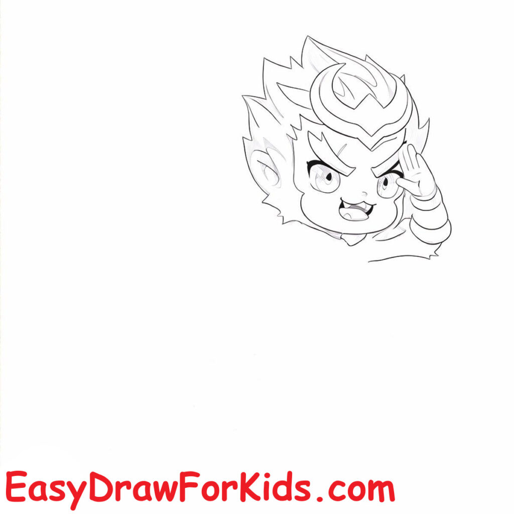 how to draw sun wukong step 4