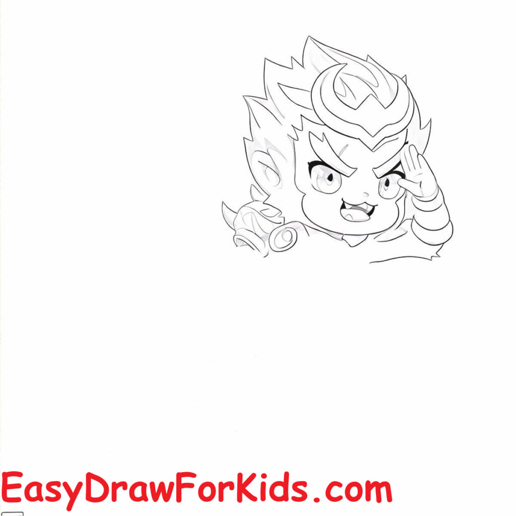 how to draw sun wukong step 5