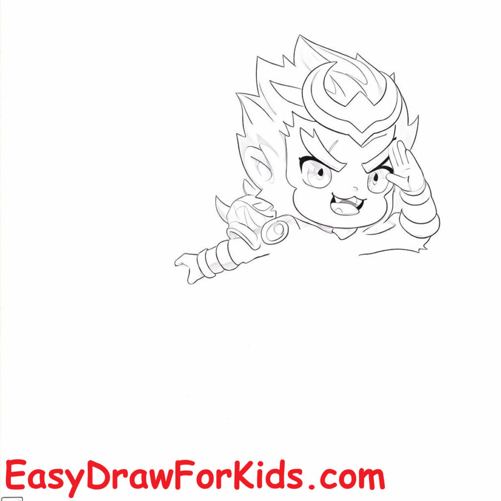 how to draw sun wukong step 6