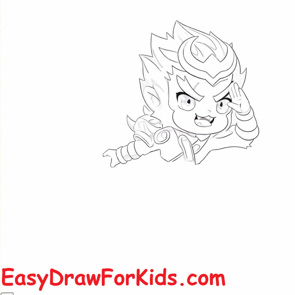 how to draw sun wukong step 7