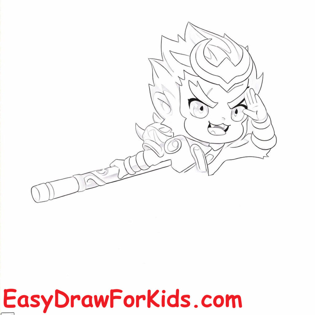 how to draw sun wukong step 8