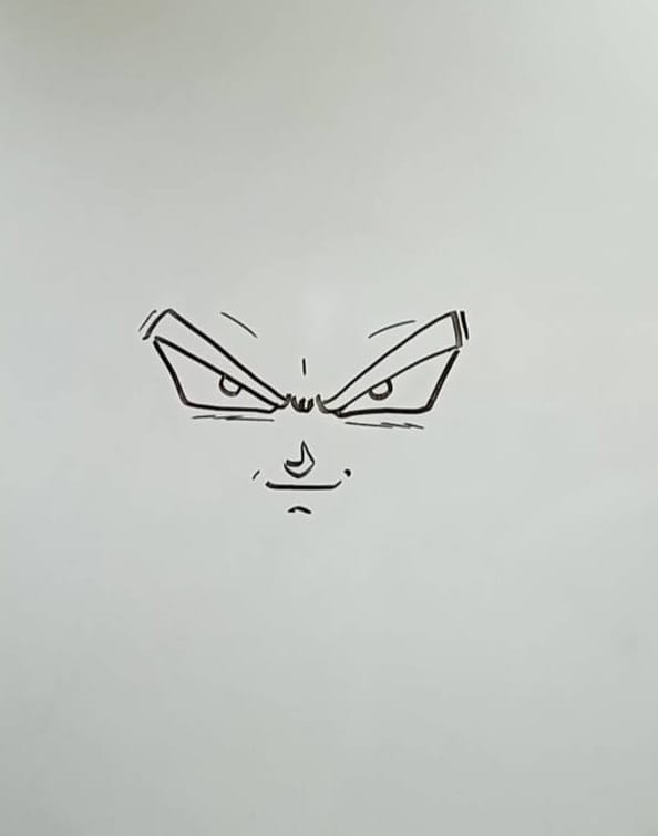 vegeta drawing easy step 2