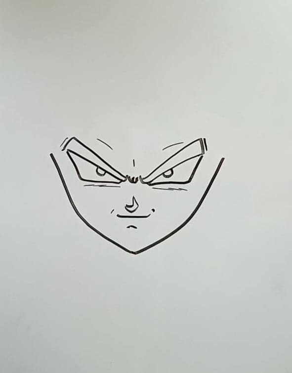 vegeta drawing easy step 3
