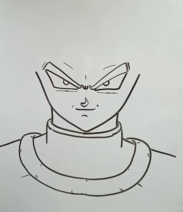 vegeta drawing easy step 4