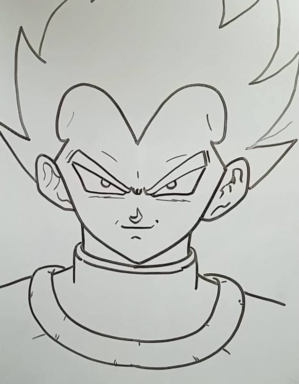 vegeta drawing easy step 6