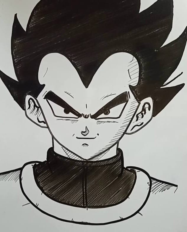vegeta drawing easy step 7