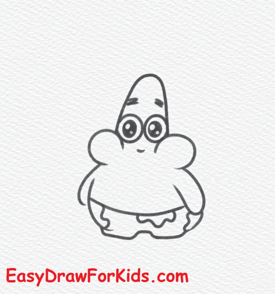 patrick star drawing easy step 6