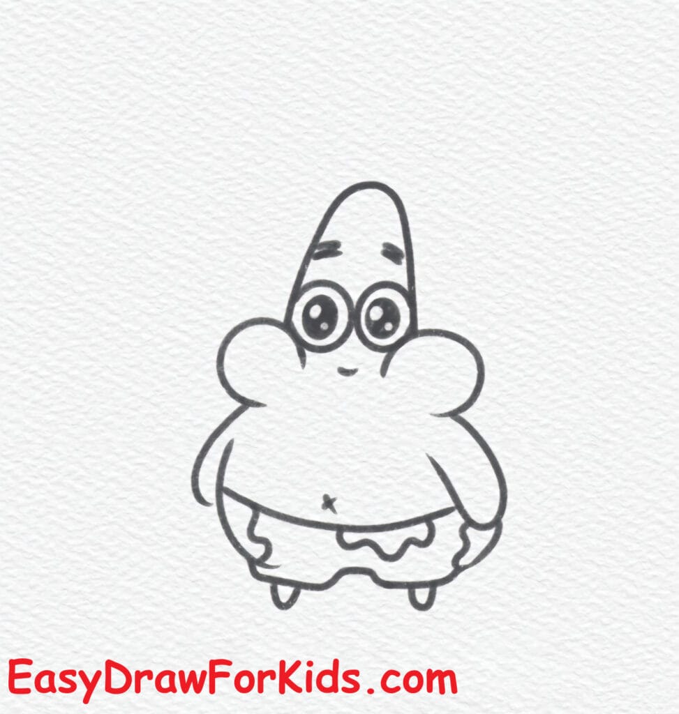 patrick star drawing easy step 7